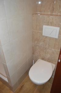 a bathroom with a white toilet in a room at Penzion Rafaella in Česká Kamenice