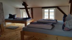 Ein Bett oder Betten in einem Zimmer der Unterkunft Spreewald Spreemilia Gurkenbude