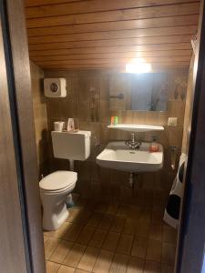 Koupelna v ubytování Haus Kaindl + 13 fotografií