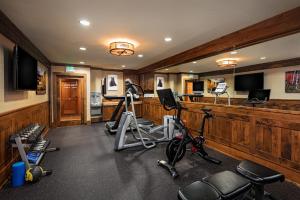 a room with a gym with exercise equipment in it at Wyoming Inn of Jackson Hole in Jackson