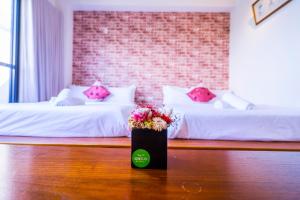 黑琵軼棧湖濱旅宿 K&B Happy Hostel 객실 침대