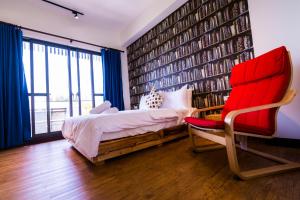 黑琵軼棧湖濱旅宿 K&B Happy Hostel 객실 침대