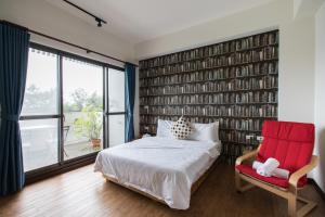 黑琵軼棧湖濱旅宿 K&B Happy Hostel 객실 침대