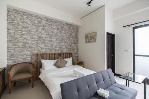 黑琵軼棧湖濱旅宿 K&B Happy Hostel 객실 침대
