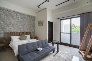 黑琵軼棧湖濱旅宿 K&B Happy Hostel 객실 침대