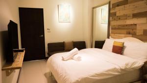 黑琵軼棧湖濱旅宿 K&B Happy Hostel 객실 침대