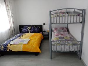 Łóżko lub łóżka w pokoju w obiekcie Ferienwohnung Lion Haus