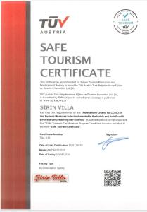 a flyer for aire tourism centride with a red at Sirin Villa in Cesme