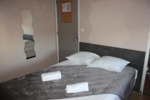 Postel nebo postele na pokoji v ubytování Hotel Le Rochegude