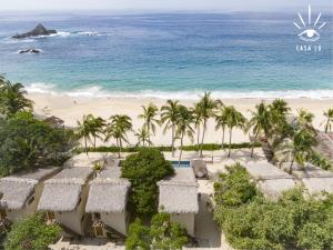 an aerial view of the beach at the excellence punta cana resort at Casa Lu Hotel Boutique in Mazunte