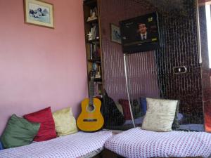 A seating area at Wake Up! Cairo Hostel