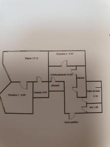 a floor plan of a room with at Chamrousse 1750 Roche Béranger 50m2 4-6pers Vue panoramique in Chamrousse