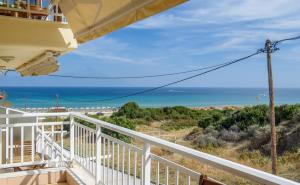 a balcony with a view of the ocean at Erifili at Sarti Beach Apartments & Studios in Sarti