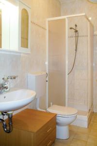 a bathroom with a toilet and a sink and a shower at Apartment Blazina - LBN101 by Interhome in Ravni