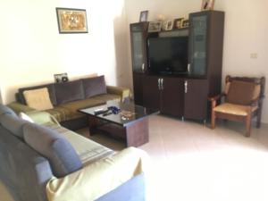 卡薩米里的住宿－Guesthouse Nedin，带沙发和电视的客厅