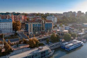 an aerial view of a city with a river at Radisson Blu Hotel Rostov-on-Don in Rostov on Don