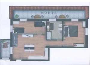 Načrt razporeditve prostorov v nastanitvi Casa Federico