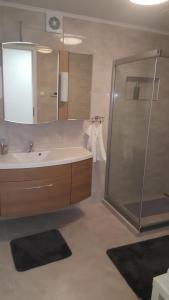 Kúpeľňa v ubytovaní Orhidea Szuterén Apartman