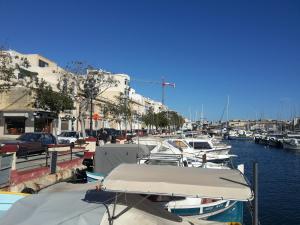 a bunch of boats are docked in a harbor at Seaside Apartment in Taʼ Xbiex