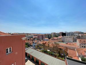 En generell vy över Lissabon eller utsikten över staden från lägenheten