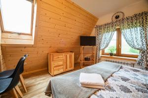Televízia a/alebo spoločenská miestnosť v ubytovaní Apartament Stary Mlyn