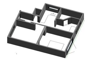 um desenho a preto e branco de uma casa em BoWell apartments with terrace i Rønne em Rønne