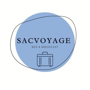 a round blue circle with a suitcase icon at Sacvoyage in Thessaloniki