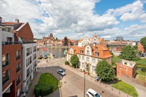 Výhľad na mesto Gdansk alebo výhľad na mesto priamo z apartmánu