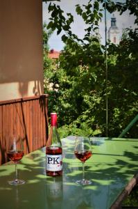 チェイコヴィツェにあるVinařství Kolibaのワイン2杯