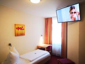 TV a/nebo společenská místnost v ubytování Hotel Scholz