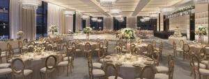 a banquet hall with tables and chairs in a building at Thompson Dallas, by Hyatt in Dallas +113 photos
