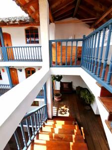 an overhead view of a staircase in a house at Doña Esther Otavalo in Otavalo