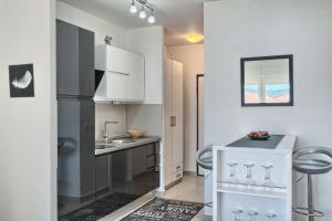 Kuchyňa alebo kuchynka v ubytovaní Modern apartments with sea view 150 meters to beach