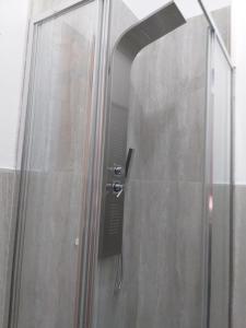 a shower door with a mirror in a bathroom at Sant'Adriana in Reggio di Calabria