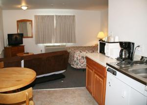 Kuchyň nebo kuchyňský kout v ubytování Ponderosa Motel