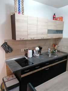 Kuchyňa alebo kuchynka v ubytovaní Apartmán Trstinka