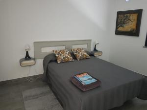 a bedroom with a bed with two pillows at Casa da Praça in Ponte de Sor