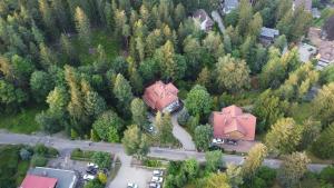an aerial view of a house in a forest at Mon Plaisir in Karpacz