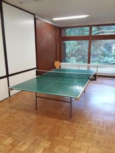 a ping pong table in the middle of a room at Kuckuckstraum in Schonwald im Schwarzwald
