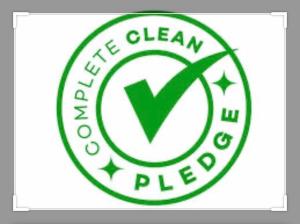 a green circle with a sign that reads the clean pizza at Cillarney Lakeview Loft Apartment in Killarney