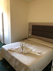 Postel nebo postele na pokoji v ubytování Hotel Miralago