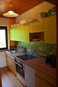 Kuchyň nebo kuchyňský kout v ubytování Ferienhaus Jagafranzl