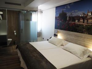 Postel nebo postele na pokoji v ubytování Hostal Don Suero de Quiñones