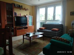 un soggiorno con divano e TV di Bonito piso en Gama a Gama