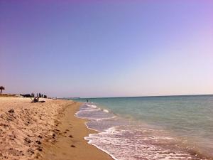 einen Strand mit Menschen und dem Meer an einem sonnigen Tag in der Unterkunft Venice Villas on the Beach in Venice