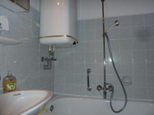 W łazience znajduje się prysznic, wanna i umywalka. w obiekcie Ferienwohnung Roth am Naturschutzgebiet Bodensee Eriskircher Ried w mieście Eriskirch