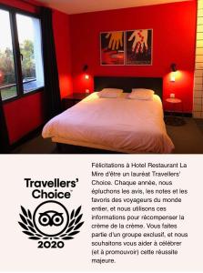 Postel nebo postele na pokoji v ubytování Logis - Hotel Restaurant La Mire