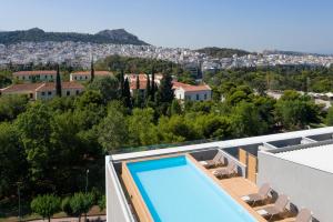 a swimming pool on the roof of a house at Athens Panorama Project in Athens