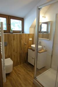 Ванна кімната в Widokowo - Domki z widokiem na Śnieżkę z Jacuzzi i Sauną