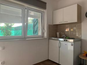 Kuchyň nebo kuchyňský kout v ubytování Studio apartman Miko